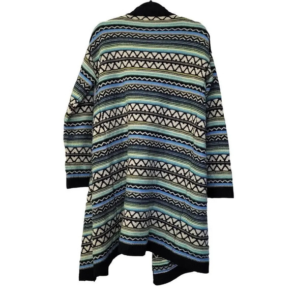 Altar'd State Women's Open Cardigan Sweater M Multicolor Aztec Stripe Oversized - Picture 2 of 8